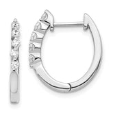 14k White Gold Diamond Hinged Hoop Earrings - 30