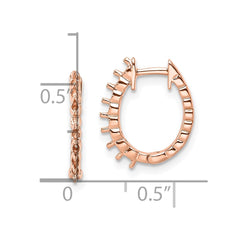 14k Rose Oval Hinged Hoop Earring Mountings - 2