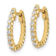 14k AA Diamond Hinged Hoop Earrings