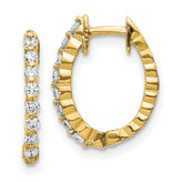 14k AA Diamond Hinged Hoop Earrings