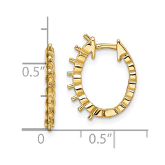 14k Diamond Hinged Hoop Earring Mountings - 2