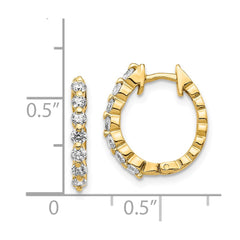 14k AA Diamond Hinged Hoop Earrings - 4