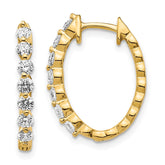 14k AA Diamond Hinged Hoop Earrings - 2