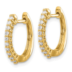 14k Diamond Hinged Hoop Earrings - 25