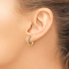 14k Diamond Hinged Hoop Earrings - 25