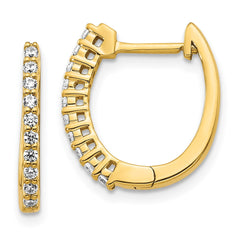 14k Diamond Hinged Hoop Earrings - 25