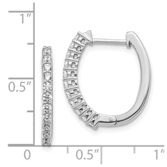 14k White Gold Diamond Hinged Hoop Earrings - 42