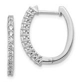 14k White Gold Diamond Hinged Hoop Earrings - 42