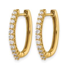 14k Diamond Hinged Hoop Earrings - 32