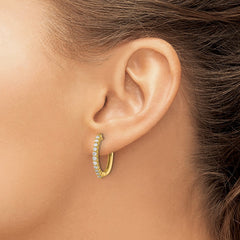 14k Diamond Hinged Hoop Earrings - 32