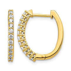 14k Diamond Hinged Hoop Earrings - 32