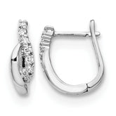 14k White Gold Diamond Hinged Earrings