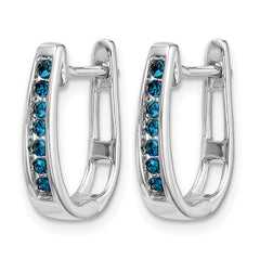 14k White Gold Diamond 3mm Hinged Hoop Earrings