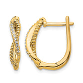 14k Diamond and Twisted Rope Hinged Post Earrings