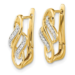 14k Diamond Hinged Hoop Earrings - 24