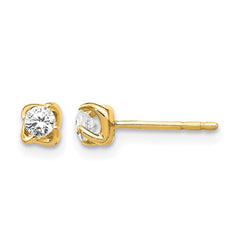 14k Diamond Post Earrings - 7