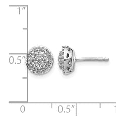 14k White Gold Diamond Cluster Earrings - 2