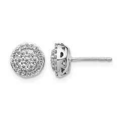 14k White Gold Diamond Cluster Earrings - 2