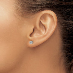 14k White Gold Diamond Cluster Post Earrings - 4