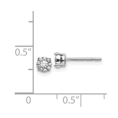 14k White Gold Diamond Cluster Post Earrings - 4
