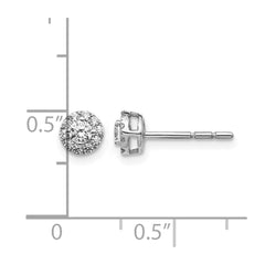 14k White Gold Diamond Cluster Post Earrings - 11