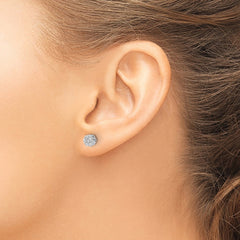 14k White Gold Diamond Cluster Screwback Earrings - 3