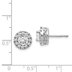 14k White Gold Diamond Semi-mount Stud Earrings - 2