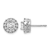 14k White Gold Diamond Semi-mount Stud Earrings - 2