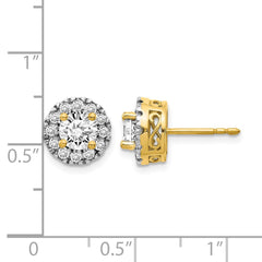 14k Diamond Semi-mount Stud Earrings - 4