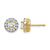 14k Diamond Semi-mount Stud Earrings - 4