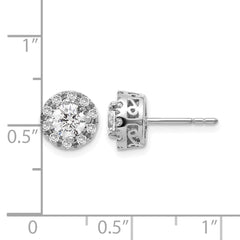 14k White Gold Diamond Semi-mount Stud Earrings - 3