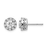 14k White Gold Diamond Semi-mount Stud Earrings - 3