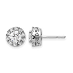 14k White Gold Diamond Semi-mount Stud Earrings - 3