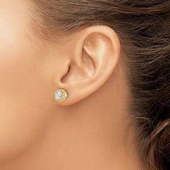 14k Diamond Semi-mount Stud Earrings