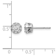 14k White Gold Diamond Semi-mount Stud Earrings - 4