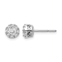 14k White Gold Diamond Semi-mount Stud Earrings - 4