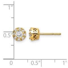 14k Diamond Semi-mount Stud Earrings - 3