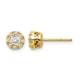 14k Diamond Semi-mount Stud Earrings - 3