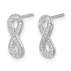 14k White Gold Diamond Infinity Earrings