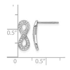 14k White Gold Diamond Infinity Earrings
