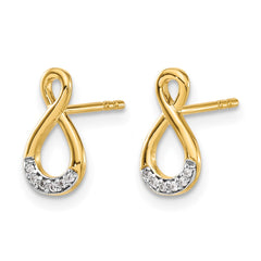 14k and Rhodium Diamond Twisted Post Earrings