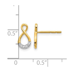 14k and Rhodium Diamond Twisted Post Earrings