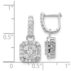 14k White Gold Diamond Hinged Earrings - 2