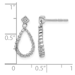 14k White Gold Diamond Teardrop Post Earrings