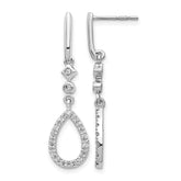 14k White Gold Diamond Teardrop Earrings