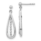 14k White Gold Diamond Teardrop Post Earrings - 3