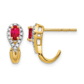 14k Diamond and Ruby Earrings - 2