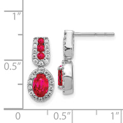 14k White Gold Diamond and Ruby Earrings