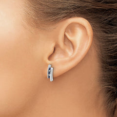 14k White Gold Diamond and Sapphire Earrings - 7