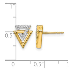 14k Polished Triangle Diamond Post Earrings - 2